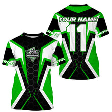 Load image into Gallery viewer, Adult&kid custom Motocross green jersey MX off-road UPF30+ racing dirt bike shirt motorcycle PDT327