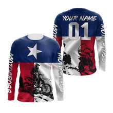Load image into Gallery viewer, Texas Flag Motocross Jersey UPF30+ Custom Name & Number Dirt Bike Motorcycle Racing Shirt NMS1320
