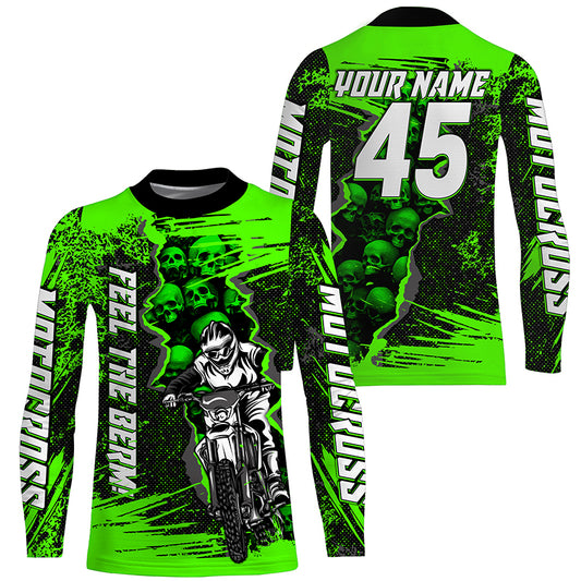 Feel The Berm Custom Motocross Jersey UPF30+ Kid Adult Dirt Bike Off-road Racing Long Sleeves NMS1234
