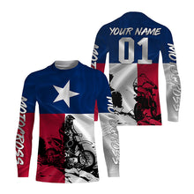 Load image into Gallery viewer, Texas Flag Motocross Jersey UPF30+ Custom Name & Number Dirt Bike Motorcycle Racing Shirt NMS1320