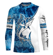 Load image into Gallery viewer, Marlin Fishing Sea Camo 3D UV customize name long sleeves shirt personalized gift for Fishing Lovers TTN38