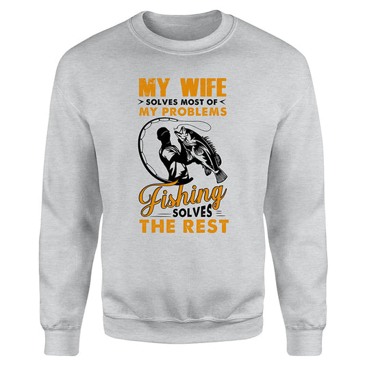 My wife solves most of my problems funny fishing shirts A244