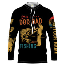 Load image into Gallery viewer, This dog dad loves fishing customize name and dog's photo UV Long Sleeve Fishing Shirts UPF 30+ TATS204