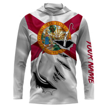 Load image into Gallery viewer, Florida flag hooded fishing shirt
