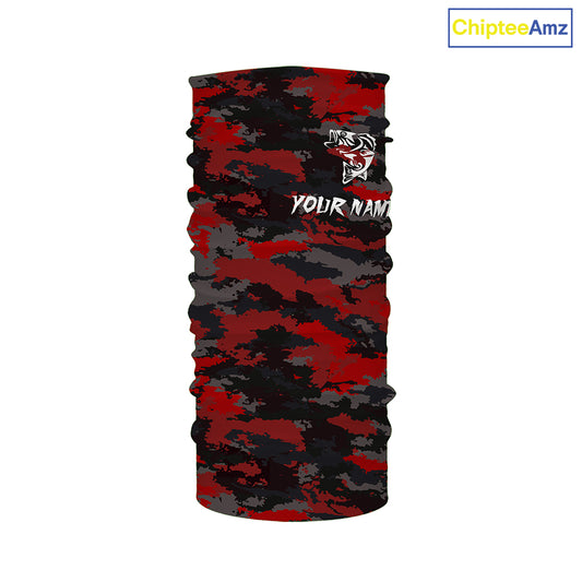 Bass fishing Red camouflage Custom fishing Shirts jersey - Custom camo fishing apparel NQS3212