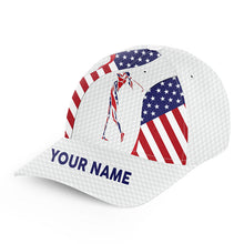 Load image into Gallery viewer, Girls golf hat for women custom name American flag patriot baseball women's golf cap NQS7058