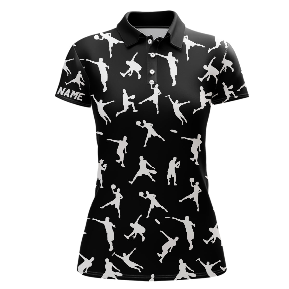 Black Women disc golf polo shirt custom disc golf jerseys, disc team golf shirt for womens NQS6417