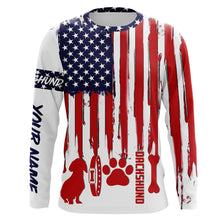 Load image into Gallery viewer, Patriotic American flag dog Shirts for Men Women with many dog breeds to choose from FSD4136
