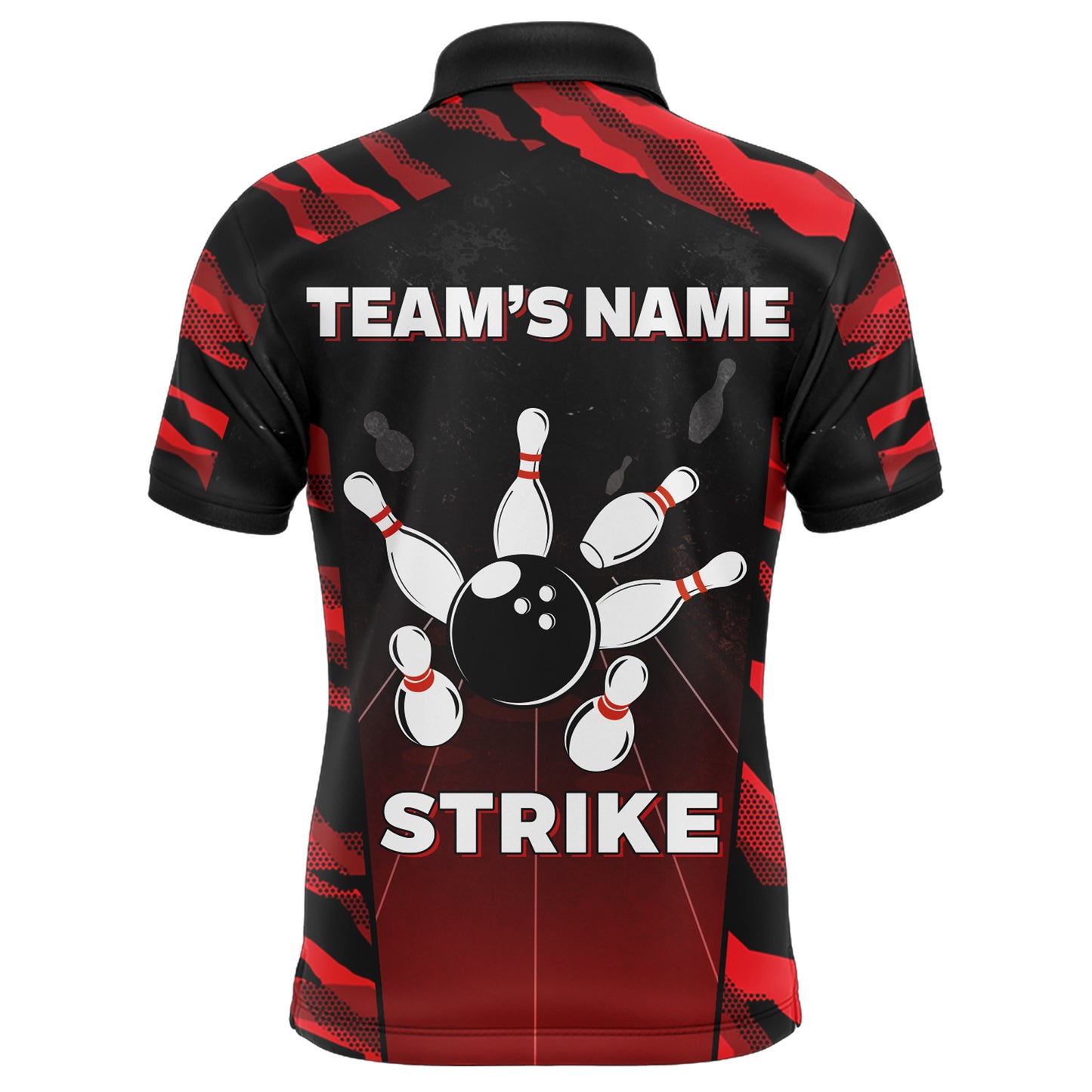 Camo Bowling Polo Shirt For Men Custom Name And Team Name Strike Bowling Short Sleeve Jerseys BDT05