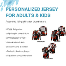 Load image into Gallery viewer, Custom extreme Motocross racing jersey adult&kid UPF30+ biker Live To Ride off-road red MX shirt PDT241