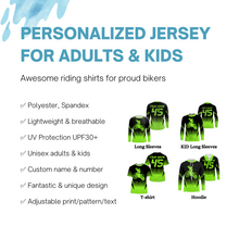 Load image into Gallery viewer, MX Racing Jersey Personalized Motocross UPF30+ Adult&Kid Green Dirt Bike Riders Off-road Motorcycle| NMS676