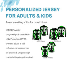 Load image into Gallery viewer, Adult&kid custom Motocross green jersey MX off-road UPF30+ racing dirt bike shirt motorcycle PDT327