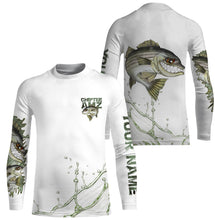Load image into Gallery viewer, Striped Bass fishing scales custom name with funny striper ChipteeAmz's art UV sun protection shirts AT039