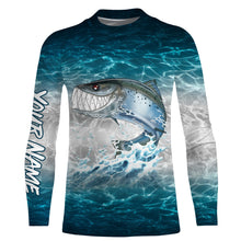 Load image into Gallery viewer, Salmon fishing water camo custom name with funny Salmon ChipteeAmz's art UV protection shirts AT028