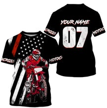 Load image into Gallery viewer, Custom motocross jersey American kid&adult UPF30+ red dirt bike racing off-road motorcycle shirt| NMS879