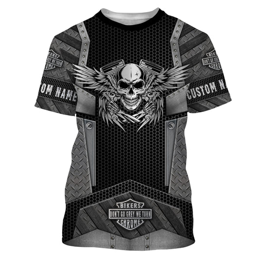 Personalized Riding Jersey Skull Biker Shirt, Motorcycle Racing Off-Road Cool Riders Racewear| NMS153