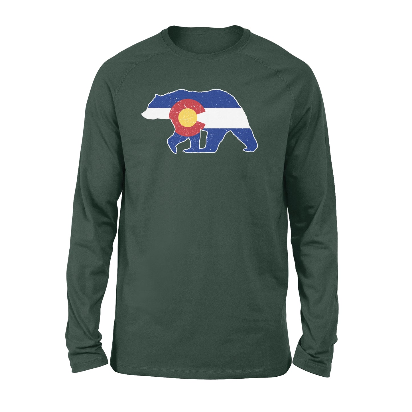 Colorado bear hunting long sleeve shirts, CO State Flag Bear Hunter - NQSD233