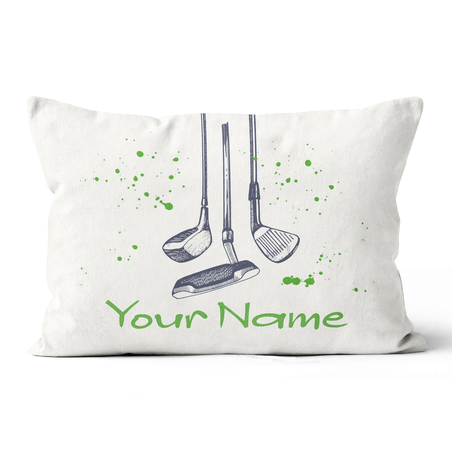 Vintage Hand Drawn Golf Clubs Custom Throw Pillow Personalized Golf Gift LDT1127