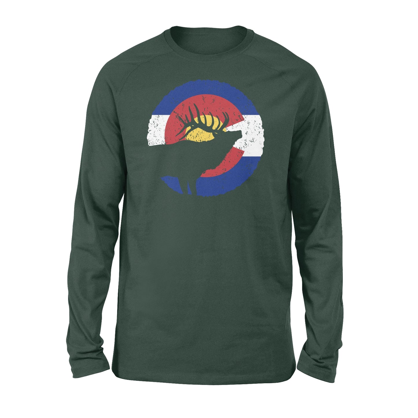Colorado Elk Hunting long sleeve shirts, CO State Flag Hunter long sleeve - NQSD232