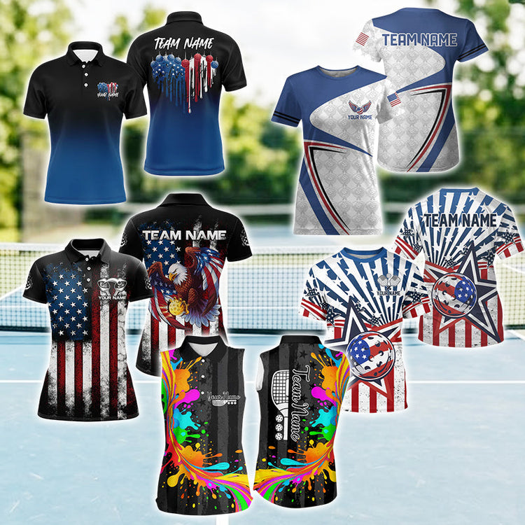 USA Flag Pickleball Shirts