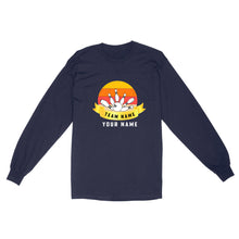 Load image into Gallery viewer, Custom Name and Team name Retro Bowling Ball Pins Unisex Standard Long Sleeve NQS8693
