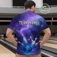 Load image into Gallery viewer, Custom Purple Lightning Bowling Shirts for Men Women Team MBL157