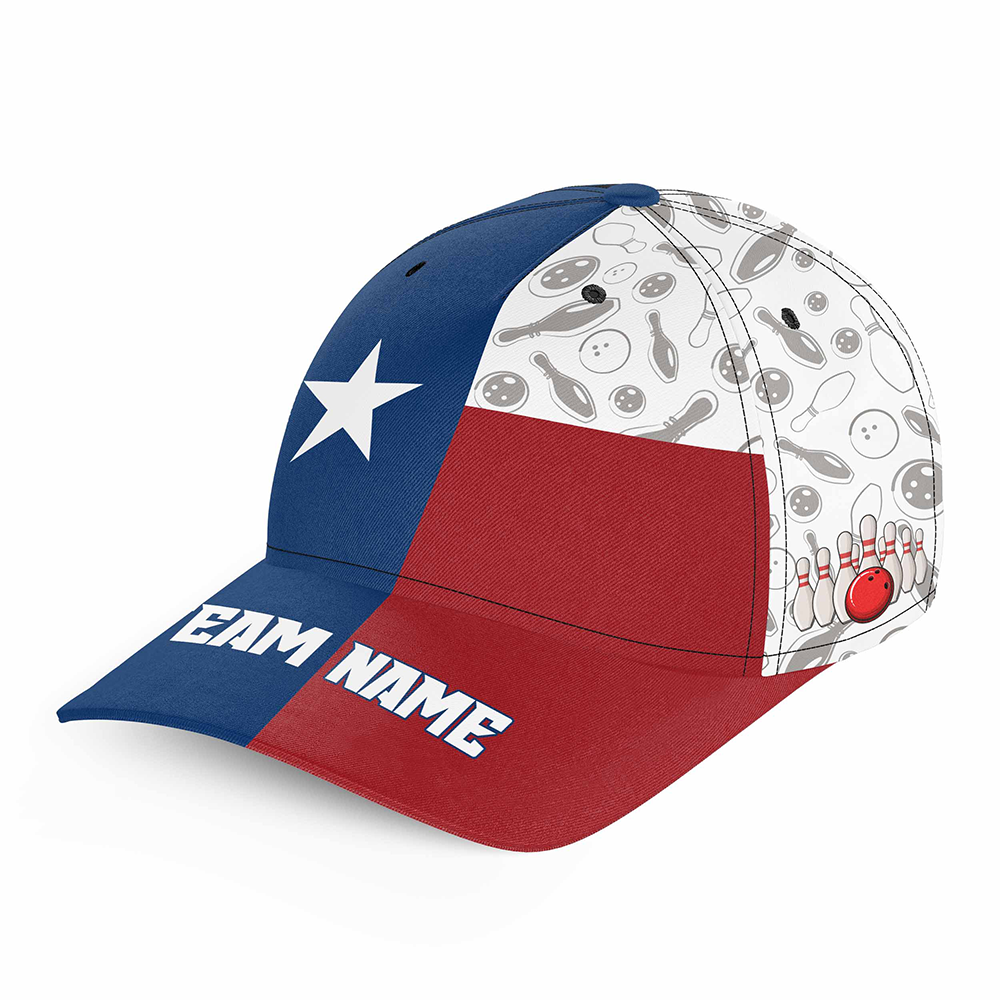 Personalized Bowling 3D Cap, Custom Bowling Hat for Men Women, Bowling Pin & Ball Cap with Name CHT01-9