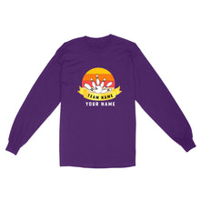 Load image into Gallery viewer, Custom Name and Team name Retro Bowling Ball Pins Unisex Standard Long Sleeve NQS8693