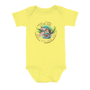 Personalized Largemouth Bass Infant Fishing Shirts, Daddy's Little Fishing Buddy Bass Baby Onesie NQS8280