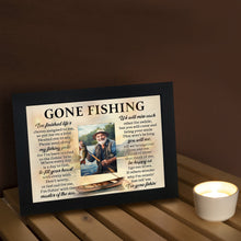 Load image into Gallery viewer, Gone Fishing Memorial Shadow Box, Gone Fishing in Heaven, Fishing in Memory Loss of Loved One TND6