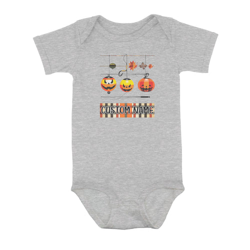 Cute Fishing Bobbers Custom Halloween Infant Fishing Shirts, Fall Fishing Newborn Baby Onesie IPHW7147