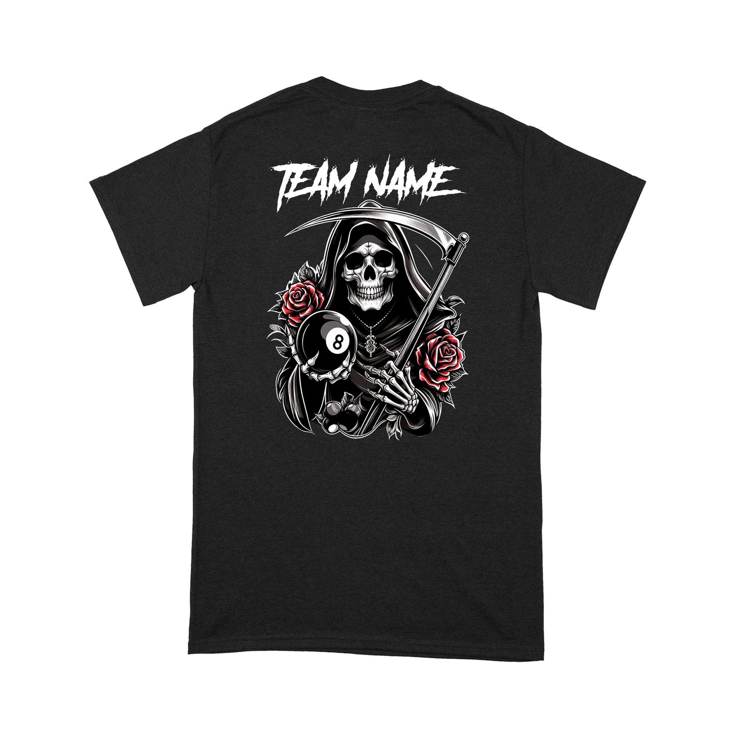 Personalized Multicolor Grim Reaper Billiard Shirts, Funny 8 Ball T-Shirts For Pool Team Player TDM3916