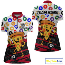 Load image into Gallery viewer, billiard jerseys with pizza-themed designs and colorful patterns, featuring the brand 'Chiptee Amz'.