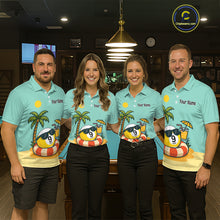 Load image into Gallery viewer, Custom Funny 9 Ball Billiard Shirts for Women Summer Billiard Jersey Polo &amp; 1/4 Zip Pool Shirt BHT25
