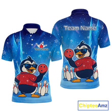 Load image into Gallery viewer, Funny Christmas Penguin Bowling Shirt for Men Custom Bowling Team Jersey Bowling Unisex QZT796