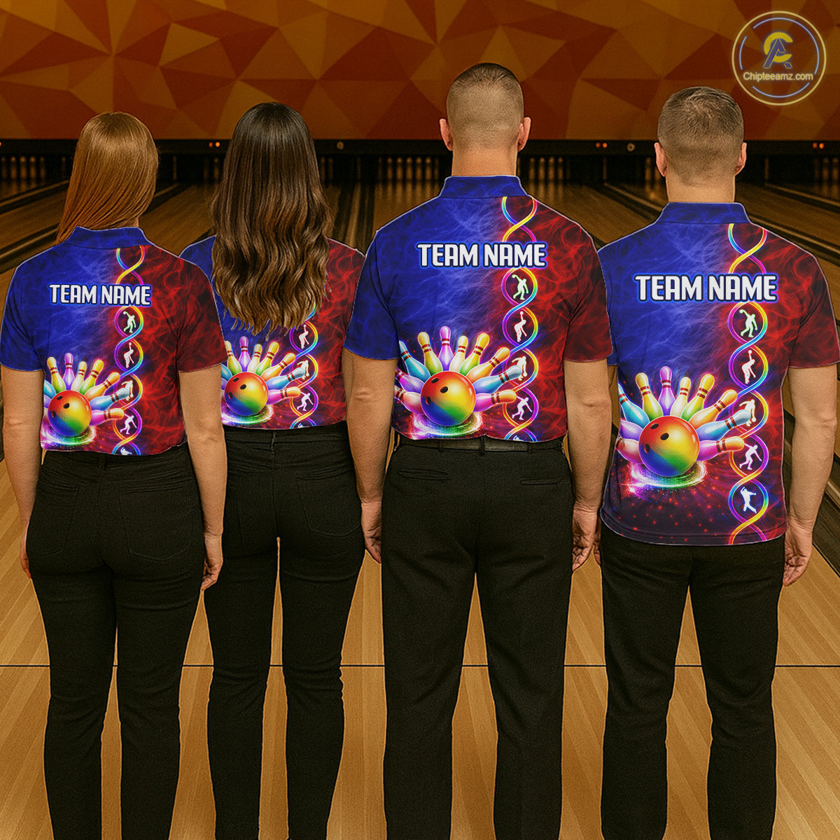 Personalized DNA Bowling Shirt for Women Bowling Team League Polo & 1/4-Zip Bowling Gift QZT854