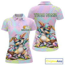 Load image into Gallery viewer, Custom Funny Bunny Bowling Team Shirt for Women Easter Bowling League Jersey Polo &amp; 1/4-Zip QZT938