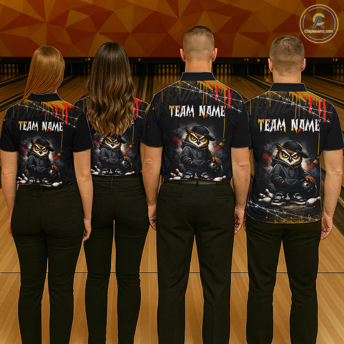 Personalized Owl Bowling Jersey Bowling Team Shirt Polo & 1/4-Zip Bowling Outfit for Women QZT865