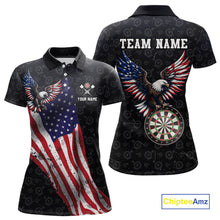 Load image into Gallery viewer, Custom American Eagle Dart Jersey for Women Dartboard Shirt Gift for Dart Players and Teams Polo &amp; 1/4-Zip DHT2