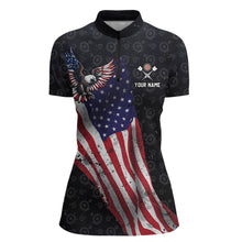 Load image into Gallery viewer, Custom American Eagle Dart Jersey for Women Dartboard Shirt Gift for Dart Players and Teams Polo &amp; 1/4-Zip DHT2