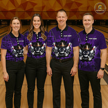 Load image into Gallery viewer, Custom Purple Funny Cowboy Gun Bowling Shirt for Men Bowling Team Jersey Bowling Polo &amp; Quarter-Zip QZT915