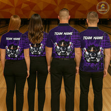 Load image into Gallery viewer, Custom Purple Funny Cowboy Gun Bowling Shirt for Men Bowling Team Jersey Bowling Polo &amp; Quarter-Zip QZT915