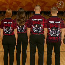 Load image into Gallery viewer, Custom Red Funny Cowboy Gun Bowling Shirt for Men Bowling Team Jersey Bowling Polo &amp; Quarter-Zip QZT915