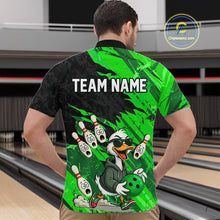 Load image into Gallery viewer, Green Funny Duck Bowling Shirt for Men Custom Bowling Team Jersey Bowling League Polo &amp; Quarter-Zip QZT944