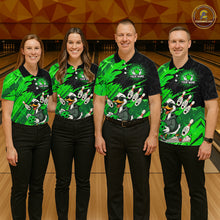 Load image into Gallery viewer, Green Funny Duck Bowling Shirt for Men Custom Bowling Team Jersey Bowling League Polo &amp; Quarter-Zip QZT944