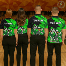 Load image into Gallery viewer, Green Funny Duck Bowling Shirt for Men Custom Bowling Team Jersey Bowling League Polo &amp; Quarter-Zip QZT944