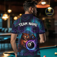 Load image into Gallery viewer, Person wearing a shirt with a bear and number 8 design, standing in a pool hall.