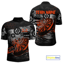 Load image into Gallery viewer, Custom Black &amp; Red Dart Shirt for Team Polo &amp; 1/4-Zip Dart Jersey for Men Dart Outfit Gifts DHT8
