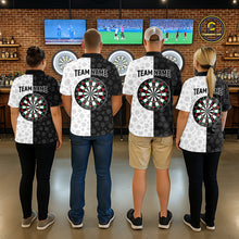 Load image into Gallery viewer, Custom Black &amp; White Skull Dart Shirt for Women American Flag Dart Jersey for Team Dartboard Shirts Gift DHT10