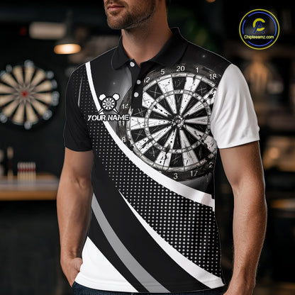 Personalized Grey Dart Shirt for Team Dart Jersey for Men Dartboard League Uniform DHT11